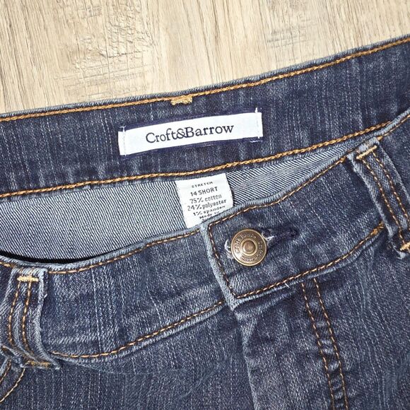 Croft & Barrow Dark Wash Straight Stretch Jeans Size 14 Petite - Picture 3 of 5